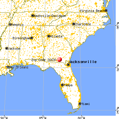 Du Pont, GA (31630) map from a distance