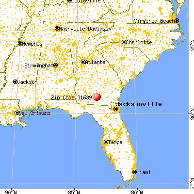 Nashville, GA (31639) map from a distance