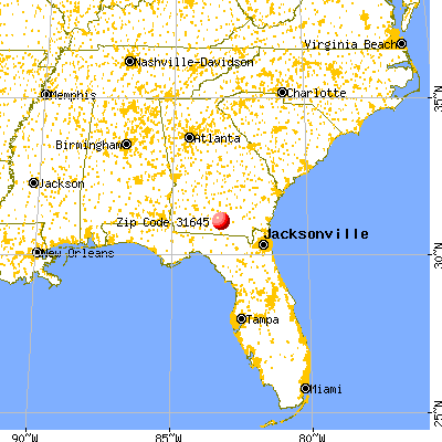 Ray City, GA (31645) map from a distance