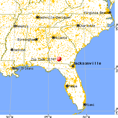 Ellenton, GA (31747) map from a distance