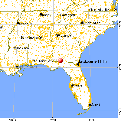 Thomasville, GA (31792) map from a distance