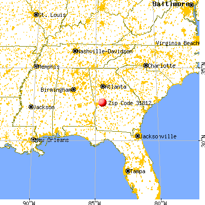 Junction City, GA (31812) map from a distance