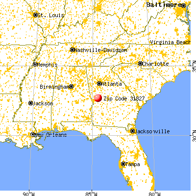 Talbotton, GA (31827) map from a distance