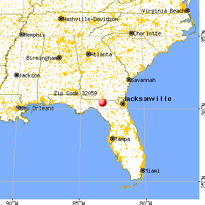 Lee, FL (32059) map from a distance