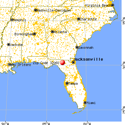 Live Oak, FL (32060) map from a distance