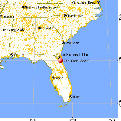 World Golf Village, FL (32092) map from a distance