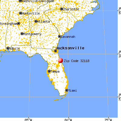 Daytona Beach, FL (32118) map from a distance