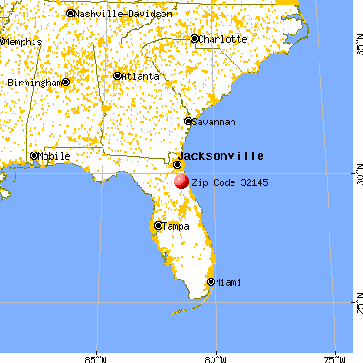 Flagler Estates, FL (32145) map from a distance