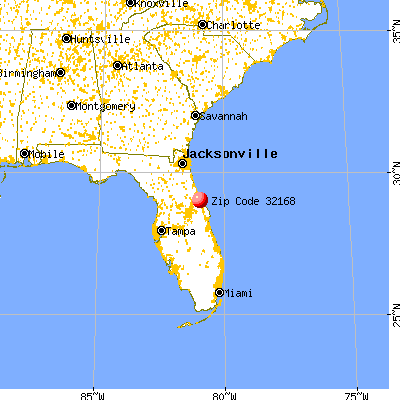 New Smyrna Beach, FL (32168) map from a distance