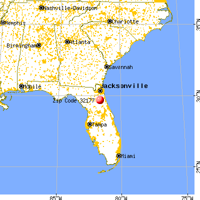 Palatka, FL (32177) map from a distance