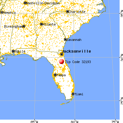 Welaka, FL (32193) map from a distance