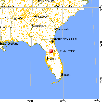 Lady Lake, FL (32195) map from a distance