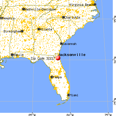 Jacksonville, FL (32217) map from a distance