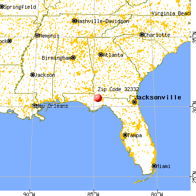 Gretna, FL (32332) map from a distance