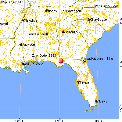 Hosford, FL (32334) map from a distance
