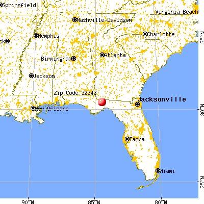 Midway, FL (32343) map from a distance