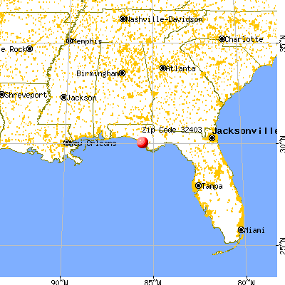 Tyndall AFB, FL (32403) map from a distance